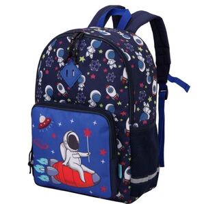 キッズ バックパック かわいい 軽量 幼児 入園 通園 お出かけ リュックサック ロケット 宇宙飛行士 青 ブルー リュック