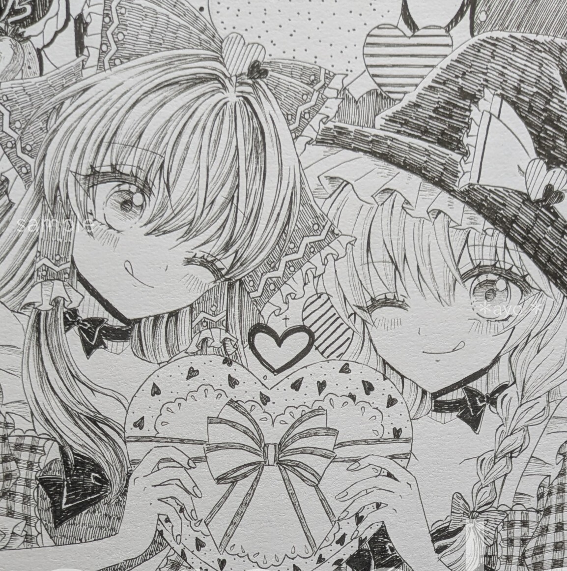 Yahoo!オークション -「霊夢 魔理沙」(手描きイラスト) の落札 Yahoo!オークション -「霊夢 魔理沙」(手描きイラスト) の落札