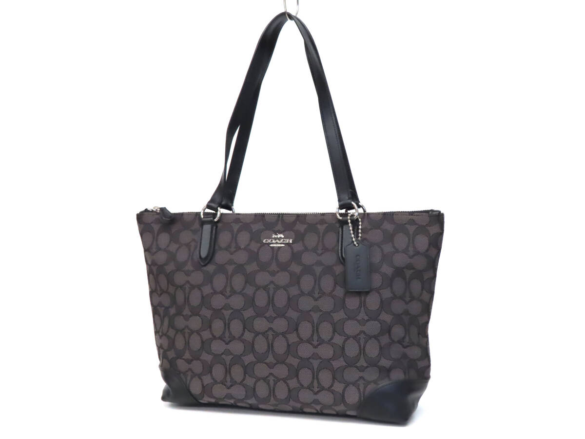1円 □極美品□ COACH コーチ 10507 シグネチャー キャンバス
