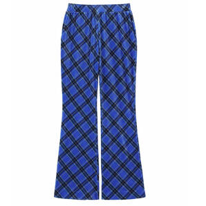 X-girl エックスガール カジュアルパンツ TARTAN PLAID FLARE PANTS レディース BLUE Sサイズ