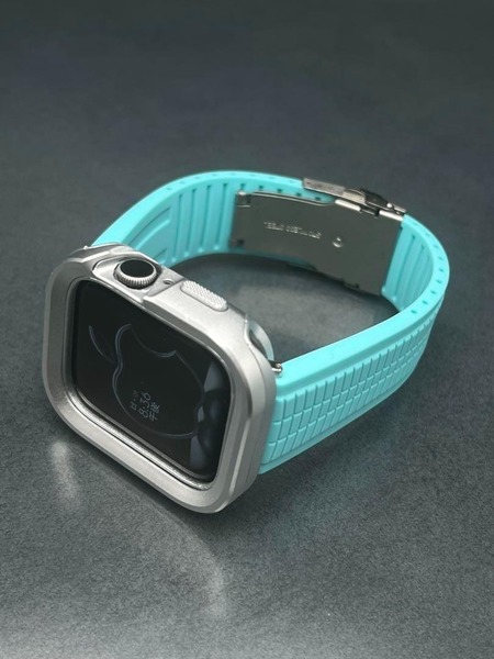 アップルウォッチ アルミニウムケース ティファニーブルー ラバー 46mm 49mm 45mm 44mm 41mm 40mm
