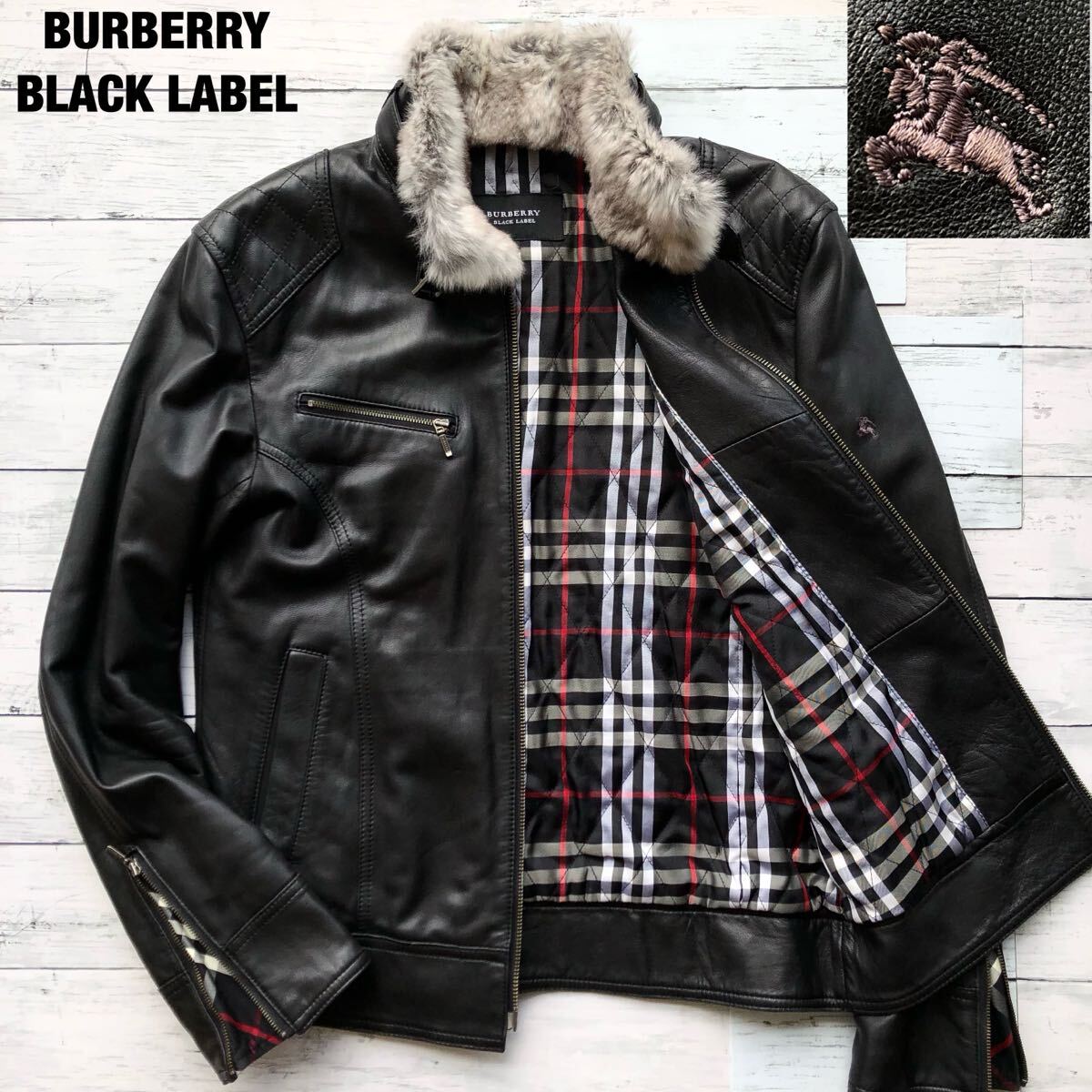 Yahoo!オークション -「burberry black label レザーライダース Yahoo!オークション -「burberry black label レザーライダース