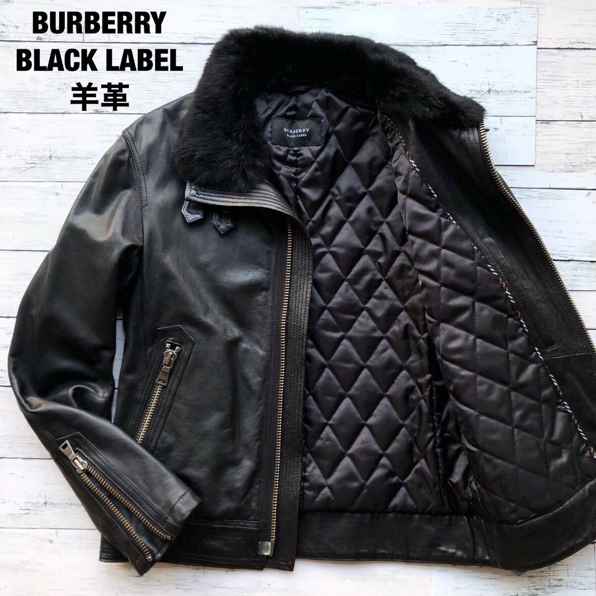 Yahoo!オークション -「burberry black label レザーライダース Yahoo!オークション -「burberry black label レザーライダース