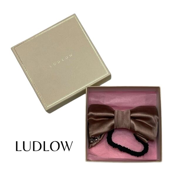 送料込み LUDLOW ラドロー リボン シュシュ ブラウン ヘアアクセサリー 箱あり エレガント フォーマル かわいい レディース アクセサリー