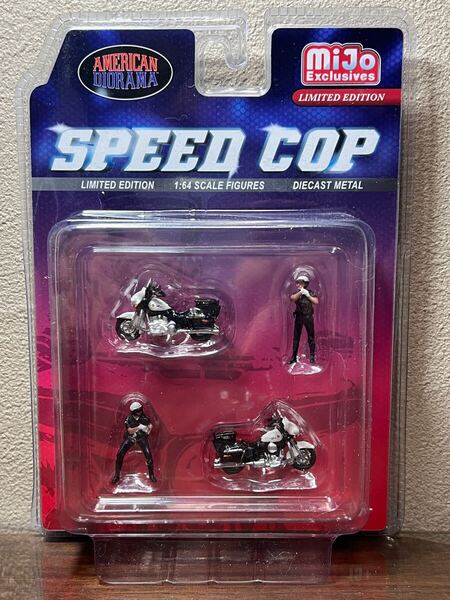 American Diorama 1/64 フィギュア スピードコップポリス バイク 4個セット アメリカ警察 新発売