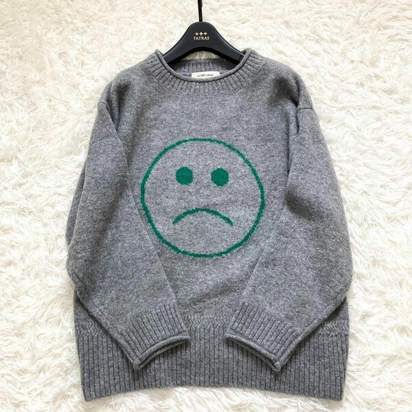 SLOBE citron. キャラクタージャガードBIGニット 22AWスローブシトロン セーター プルオーバー グレー