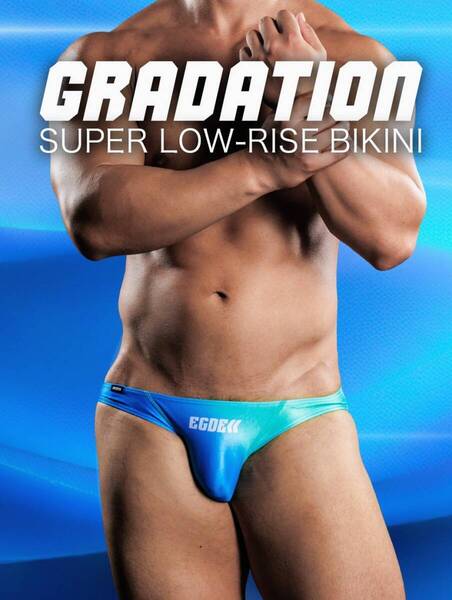 EGDE エッジ【GRADATION (新色3713)スーパーローライズ ビキニ】グリーン.ブルー/XL
