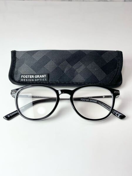 極美品 +3.00 FOSTER GRANT LO0923 フォスターグラント ボストン型 ブラック 老眼鏡 良品