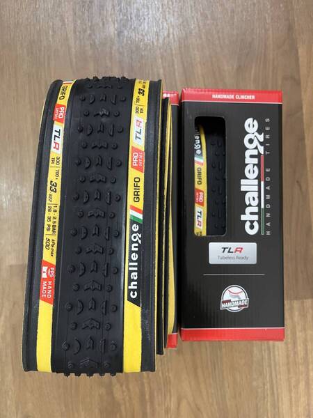 CHALLENGE HTLR GRIFO 2本セット チューブレスレディ 700×33C TAN タイヤ シクロクロス チャレンジ グリフォ ハンドメイド CX