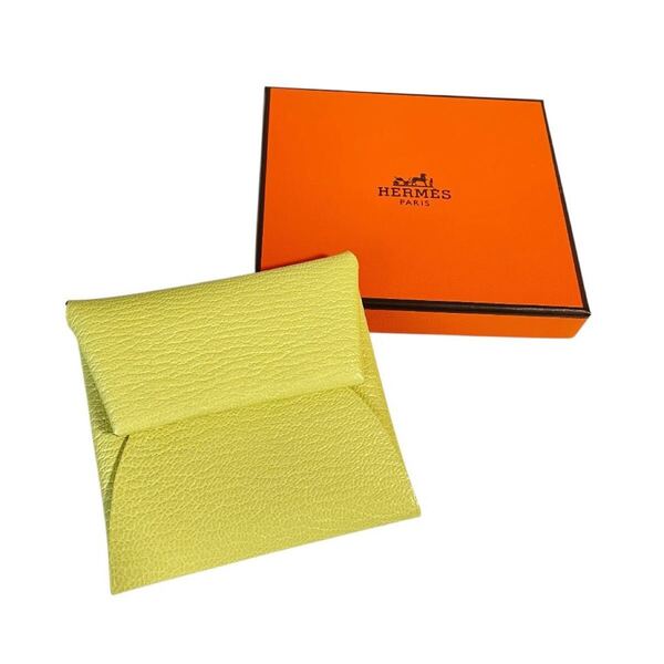 【美品】HERMES エルメス バスティア コインケース イエロー B刻印
