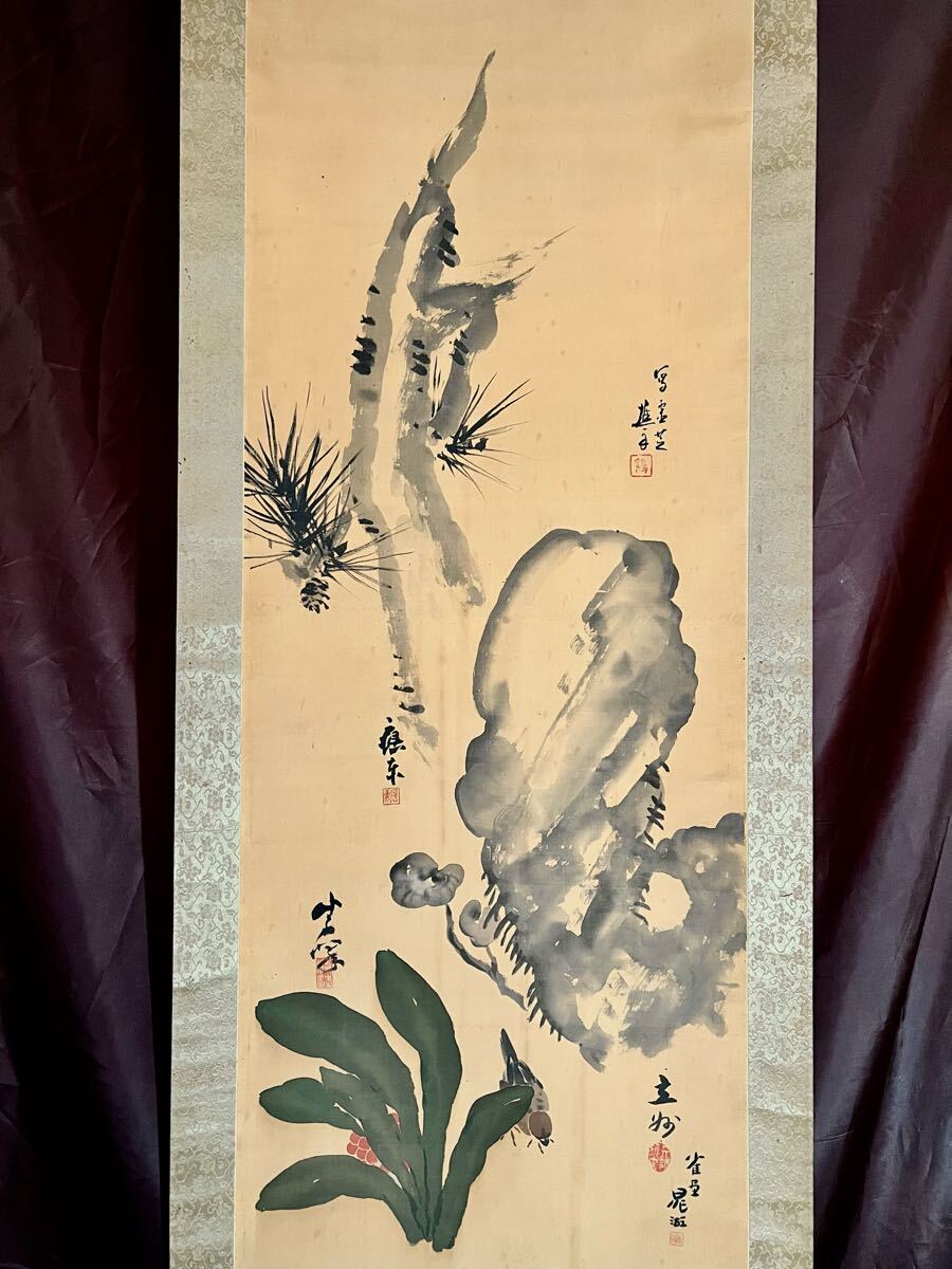 【2025年新作】 真作】掛軸 雀之図 書 - O142 逸品 書