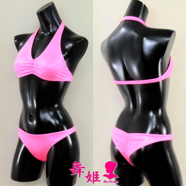 韓国 ファッション通販 433X3L-T91) ギャザリングビキニ (艶光沢ピンク) その他 その他