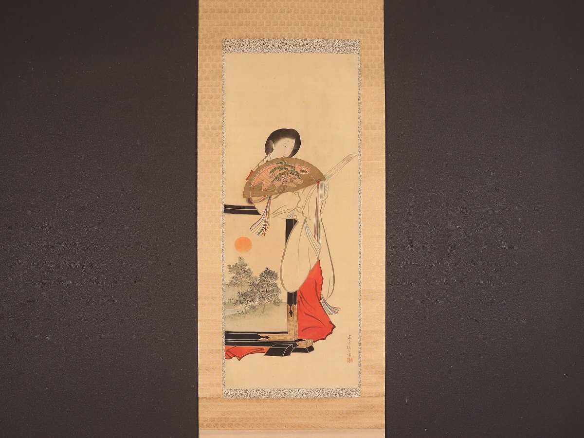 模写】森寛斎 美人画 掛軸 桐箱付き 掛け軸 骨董品 (Yahoo 模写】森寛斎 美人画 掛軸 桐箱付き 掛け軸 骨董品 (Yahoo
