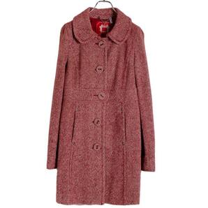 edc by Esprit エスプリ ツイード レッド 赤 コート Sサイズ レディース クラシカル