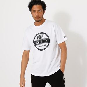 NEW ERA ニューエラ men's メンズ トップス 半袖シャツ SS コットン Tシャツ デカロゴ デカプリ size:L collar:ホワイト