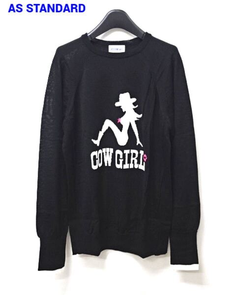 OCEANS掲載【AS STANDARD × INSONNIA COW GIRL KNIT アズスタンダード x インソニア カウ ガール ニット セーター】men's メンズ 46(S)
