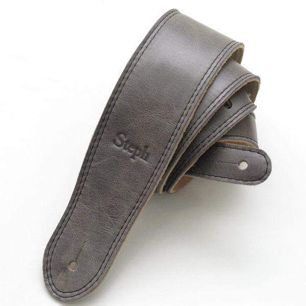 新品 Steph TTC-756 グレー ギターストラップ レザーストラップ