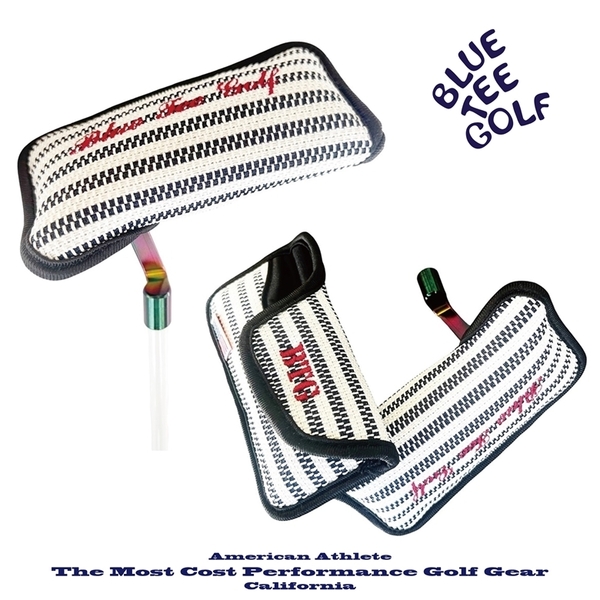 ■1③送料無料【ストライプ】ブルーティーゴルフ 【スタンダード】ブレード型(PING)パターカバー BTG BL001 BLUE TEE GOLF