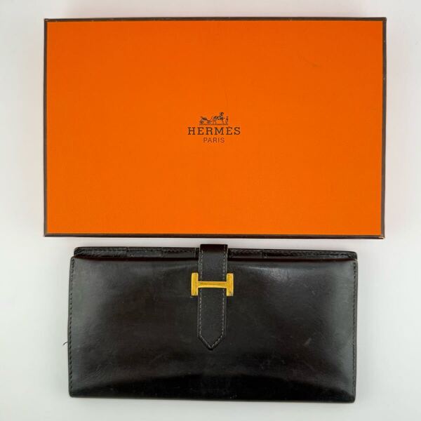 エルメス HERMES ベアン 長財布 □D刻印