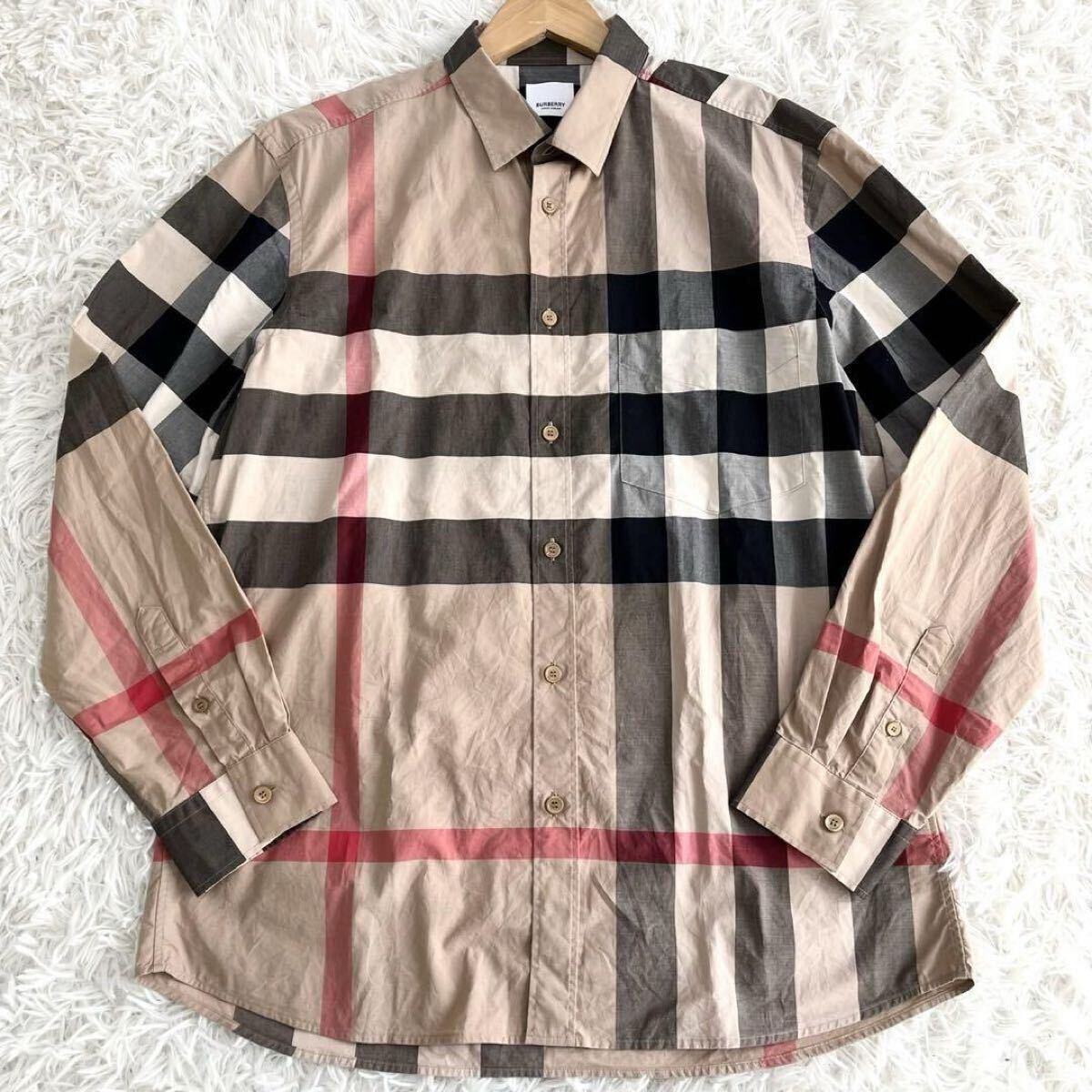 バーバリーブリット　シャツ　ノバチェック　メガチェック　ベージュ　長袖 BURBERRY - ✨美品✨バーバリーロンドン ノバ メガチェック