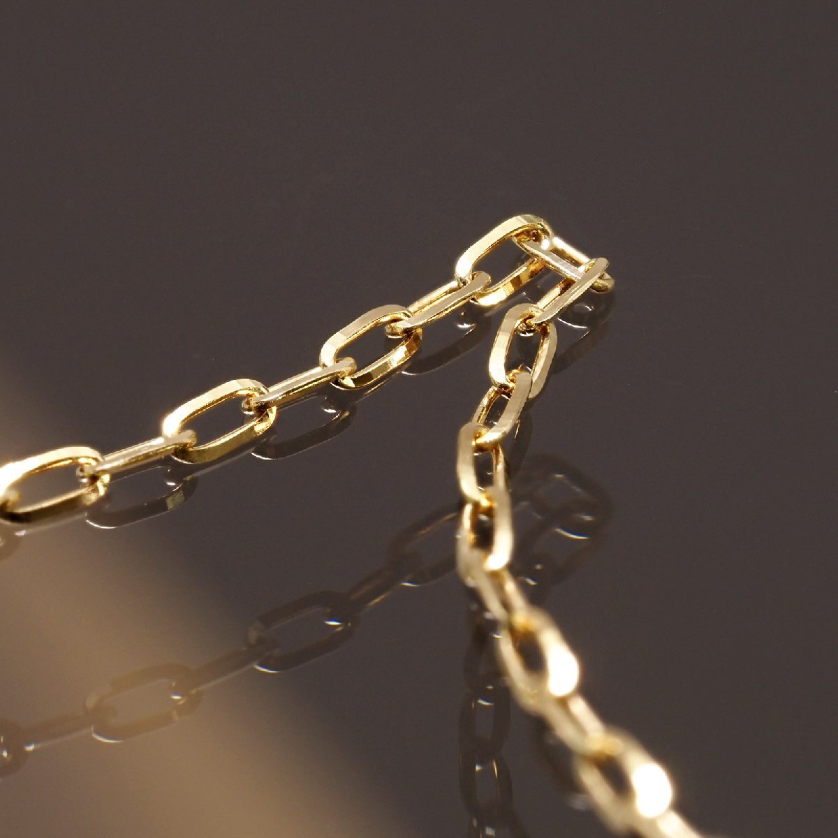 ネックレス チェーン 10金 イエローゴールド 4面カット小豆チェーン 幅0.7mm 長さ45cm｜K10YG 10k 貴金属