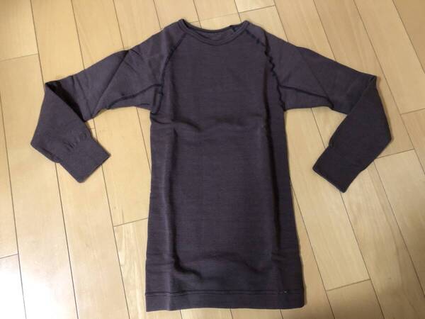 送料込 もちジョイ M-Lサイズ 裏起毛 長袖肌着 細微厚地 ウオッシュブラウン ワシオ シャツ
