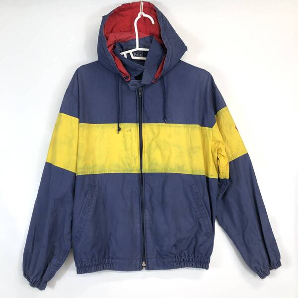 90s Ralph Lauren ラルフローレン コットンパーカー クレイジーカラー Mサイズ フード取り外し