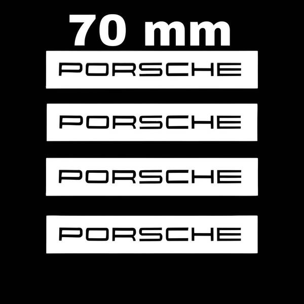 ★数量限定★PORSCHE ブレーキ キャリパー 耐熱 ステッカー 70mm 黒★車用 シール ポルシェ 911 カイエン タイカン パナメーラ ケイマン GT