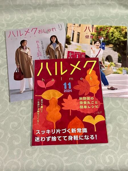 ハルメク 11月号 スッキリ片づく新常識 迷わず捨てて身軽になる!足力を磨いて一生歩ける体をつくる!おしゃれ 健康と暮らし 2024年