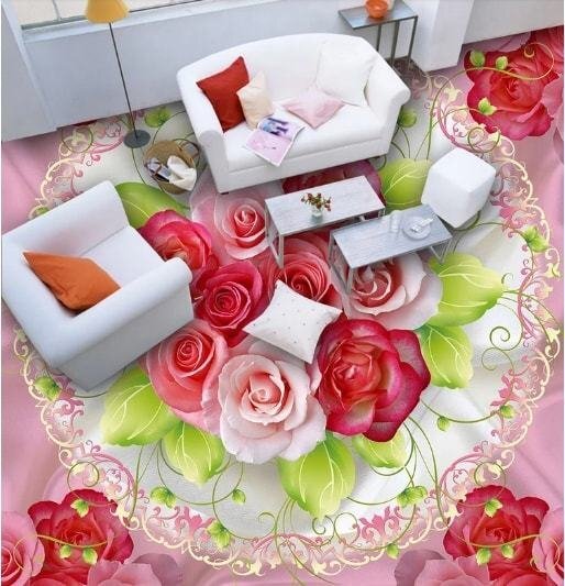 C390 巨大 3D フロアマット 1.45m*3m* 防音 断熱 滑り止めシート 床 壁 天井 はがせるシール