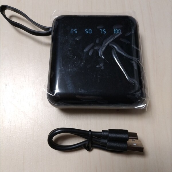 ★モバイルバッテリー 20000mAh デジタル残量表示 iphone / Android対応 ブラック×ブラック