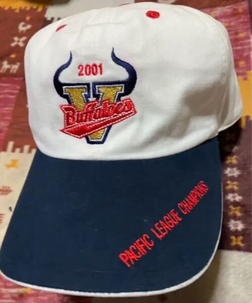 大阪近鉄バファローズ2001年パシフィック・リーグ優勝記念帽子 USED品☆