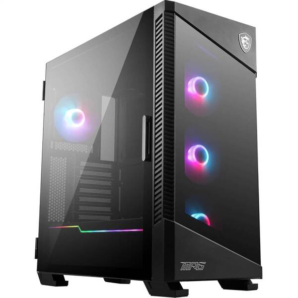 MSI MPG VELOX 100R ミッドタワー PCケース - E-ATXマザーボード容量 強化ガラスドア 4 x 120mm ARGBファン ミスティックライト