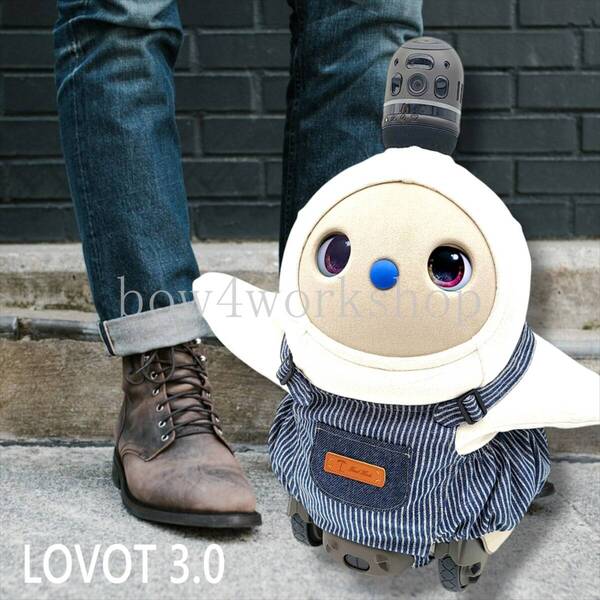 ラボット LOVOT ラボットの服 ヒッコリーサロペットパンツ(ネイビー)