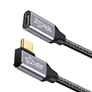 【新着商品】0.25M タイプc L字 延長コード USB3.1 延長ケーブル Gen2(10Gbps) 100W C PD急速充