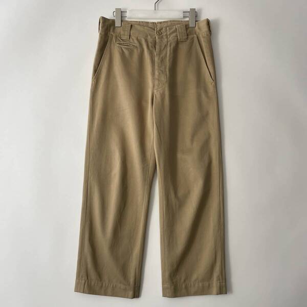 45R size/30 (iz) フォーティーファイブアール コットンツイル ワイドパンツ チノパン ボタンフライ ベージュ 日本製 PANTS