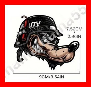ステッカーNo.565 PC 車 バイク デカール 防水 シール アニメ 痛車 ウルフ 狼 UTV アメリカンレトロ ダイナマイト