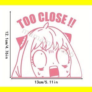 ステッカーNo.441 PC 車 バイク デカール 防水 かわいい 可愛い シール 女の子 アニメ 痛車 TOO CLOSE!! 危なかった!! 近いよ!