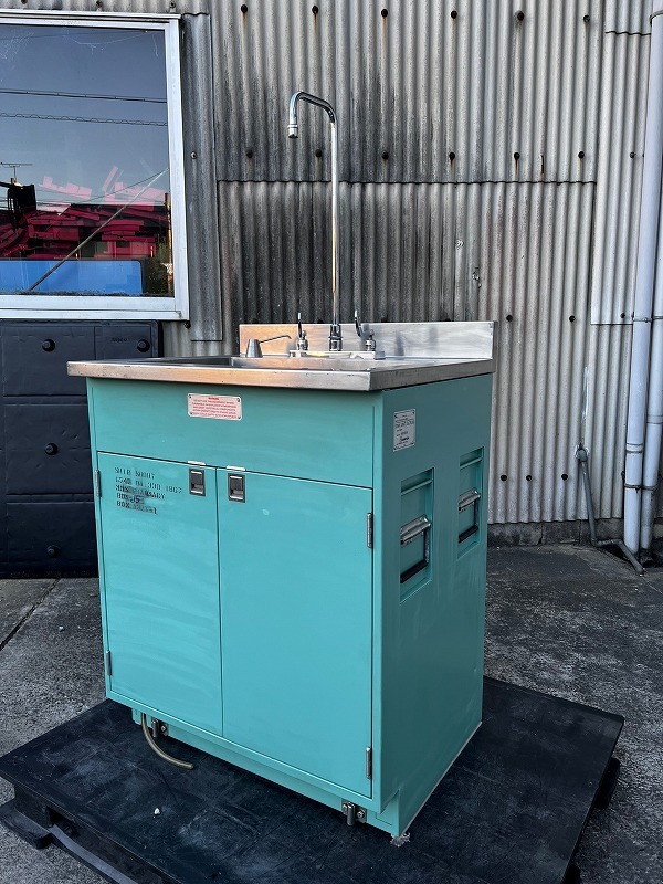 【米軍放出品】未使用品 電気温水器付シンク ヒーター付き流し台 キャスター付き 移動式 ステンレスシンク Hamilton ☆YB14JM-W#25