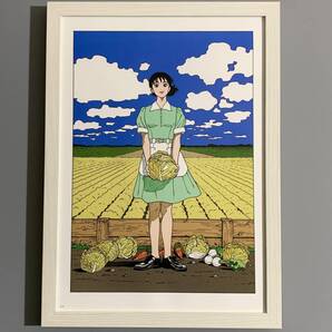 ■江口寿史■「Denny's春のメニューイラスト 1996」/A4額装品/春キャベツ/美人画/貴重イラスト/印刷物/インテリア G2079