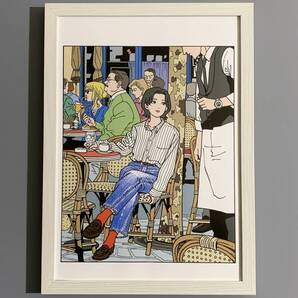 ■江口寿史■「Denny's メニュー 1995」/A4額装品/美人画/貴重イラスト/印刷物/インテリア G2080