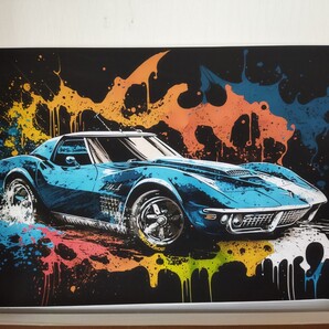 シボレー コルベット C3 アート ポスター ペイント 60×40 Corvette c3 アイアン キャンバス 絵画