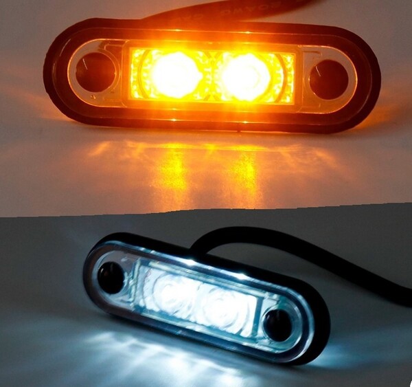 埋込マーカー2led ホワイト6個、アンバー4個 計10個セット!アンダーパイプ EUROカスタム防水0.5W 12~24v HELLAタイプ LEDマーカー