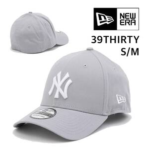 ☆正規品新品☆NEWERA 39THIRTY ニューエラ キャップ 帽子 サーティーナインサーティー ヤンキース グレー S/Mサイズ MLBモデル