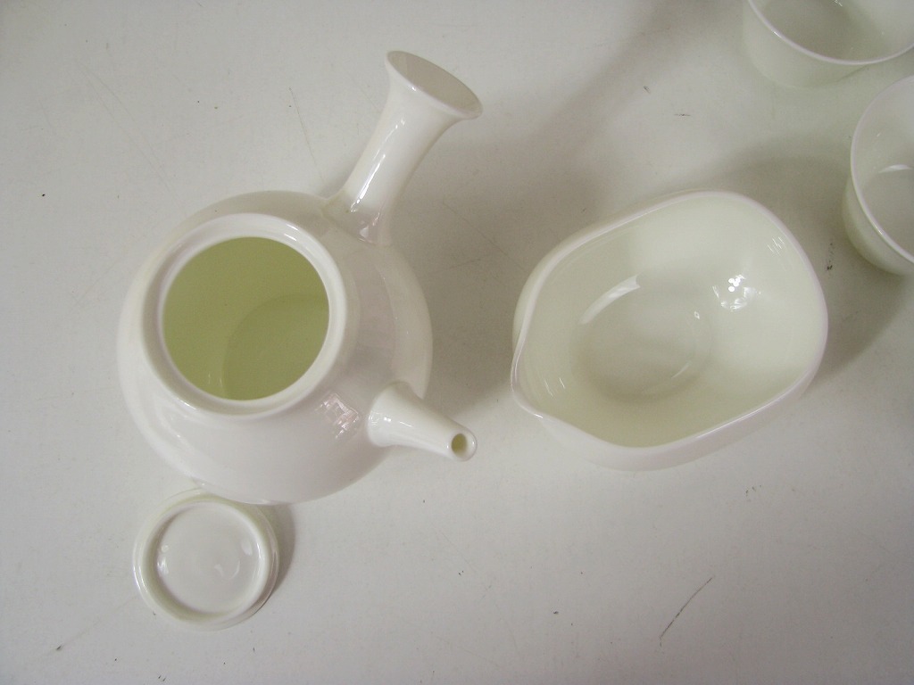 尾張 鳴泉造 白磁 煎茶器 煎茶揃 煎茶セット 急須 湯さまし 湯呑 尾張 鳴泉造 白磁 煎茶器 煎茶揃 煎茶セット 急須 湯さまし 湯呑