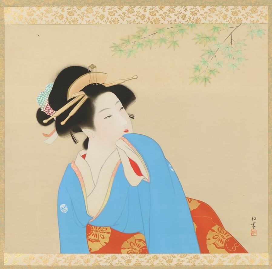 Yahoo!オークション -「上村松園 掛け軸」(人物、菩薩) (日本画 Yahoo!オークション -「上村松園 掛け軸」(人物、菩薩) (日本画