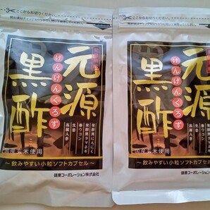 元源 黒酢 サプリ 93粒×2袋 国産黒にんにく ウコン 高麗人参