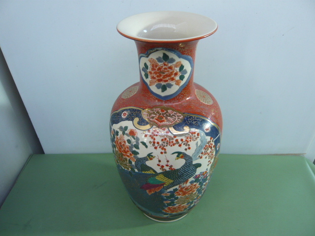 F523 古伊万里 色絵 徳利 高さ19.5cm 花入 一輪挿し