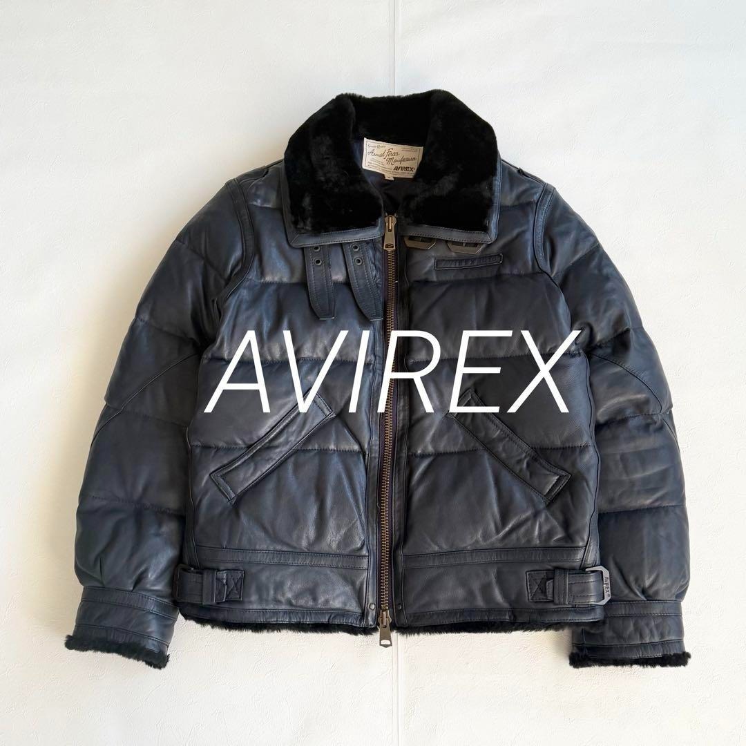 Yahoo!オークション -「avirex ラムレザーダウンジャケット」の