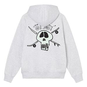 STUSSY ステューシー スカル ASH Surf 正規品 新品 M SKULL HOODIE ASH gray アッシュグレー タグ付 パーカー フーディー アッシュ グレー